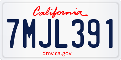 CA license plate 7MJL391