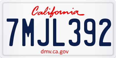 CA license plate 7MJL392