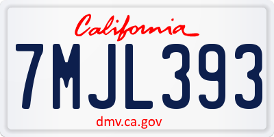 CA license plate 7MJL393