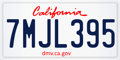 CA license plate 7MJL395