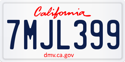 CA license plate 7MJL399