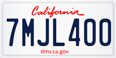 CA license plate 7MJL400