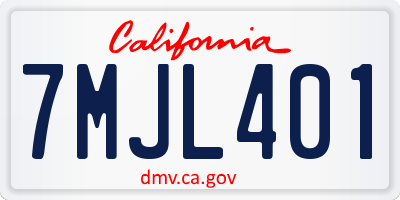 CA license plate 7MJL401