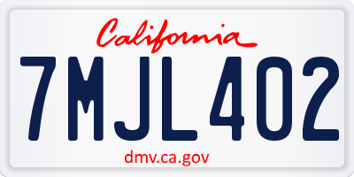 CA license plate 7MJL402