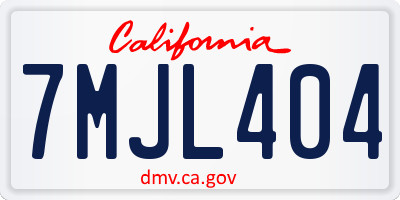 CA license plate 7MJL404