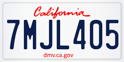 CA license plate 7MJL405