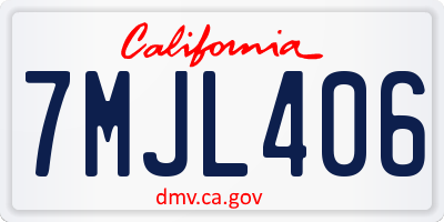 CA license plate 7MJL406