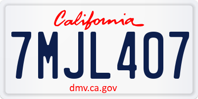 CA license plate 7MJL407