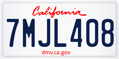 CA license plate 7MJL408