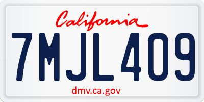 CA license plate 7MJL409