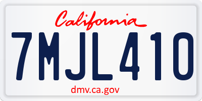 CA license plate 7MJL410