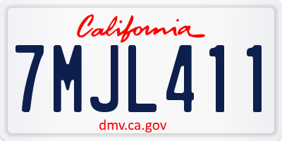 CA license plate 7MJL411