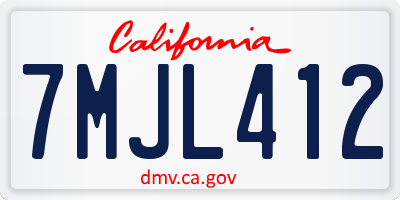 CA license plate 7MJL412