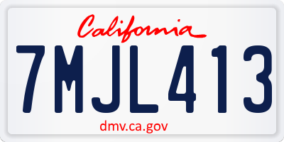 CA license plate 7MJL413