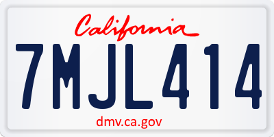 CA license plate 7MJL414