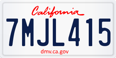 CA license plate 7MJL415