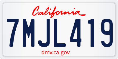 CA license plate 7MJL419