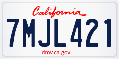 CA license plate 7MJL421