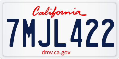 CA license plate 7MJL422