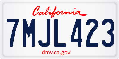 CA license plate 7MJL423