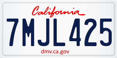 CA license plate 7MJL425