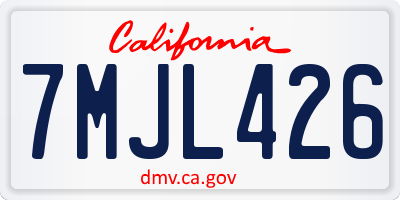 CA license plate 7MJL426