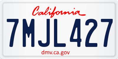 CA license plate 7MJL427