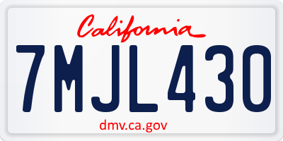 CA license plate 7MJL430