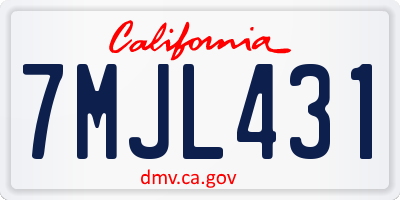 CA license plate 7MJL431