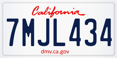 CA license plate 7MJL434