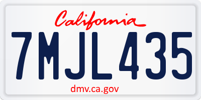 CA license plate 7MJL435