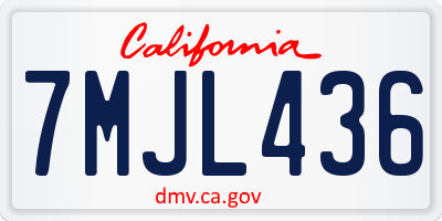 CA license plate 7MJL436