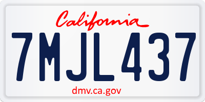 CA license plate 7MJL437