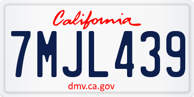 CA license plate 7MJL439