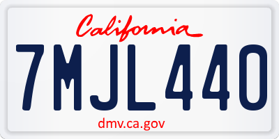 CA license plate 7MJL440