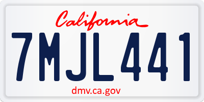 CA license plate 7MJL441