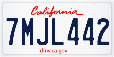 CA license plate 7MJL442