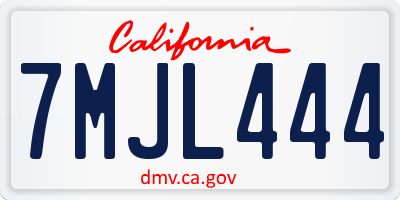 CA license plate 7MJL444