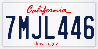 CA license plate 7MJL446