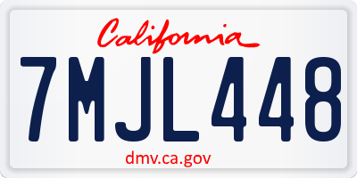 CA license plate 7MJL448