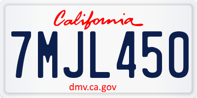 CA license plate 7MJL450