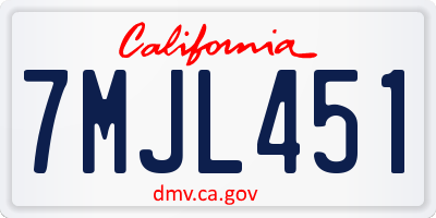 CA license plate 7MJL451