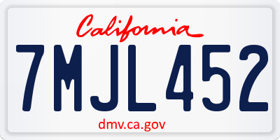 CA license plate 7MJL452