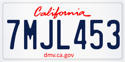 CA license plate 7MJL453