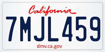 CA license plate 7MJL459