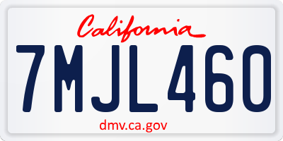 CA license plate 7MJL460