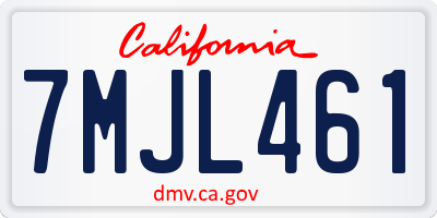 CA license plate 7MJL461