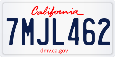 CA license plate 7MJL462