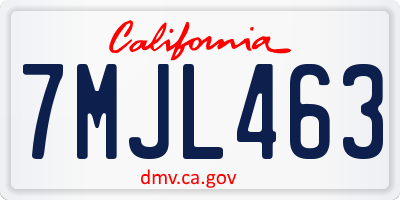 CA license plate 7MJL463