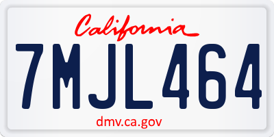 CA license plate 7MJL464